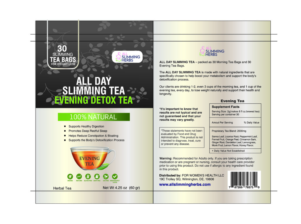 All Day Slimming Tea ( Eve tea supplement fact)
